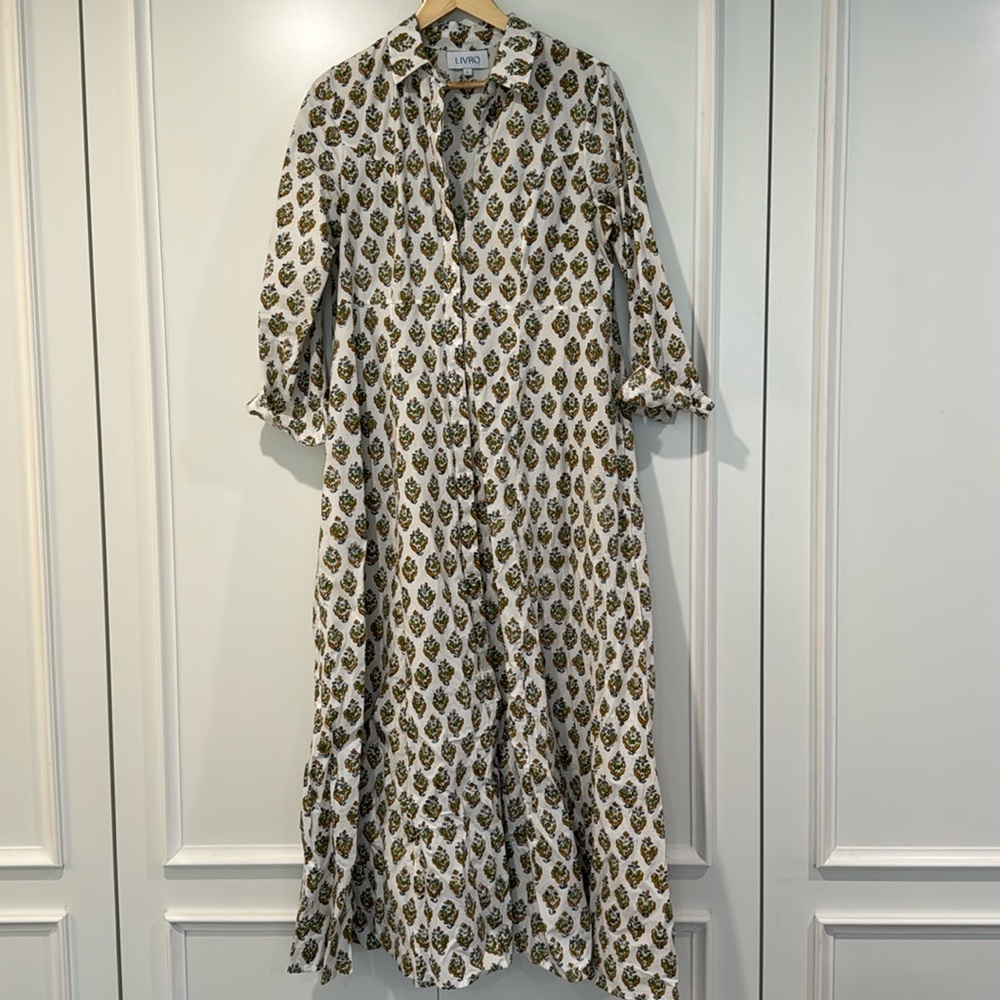 Livro Shirt Dress Long Sleeve Midi Length size large